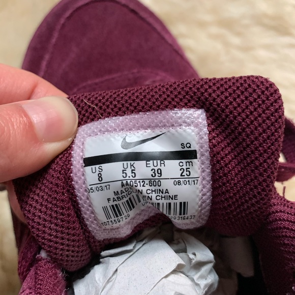 Nike❤️ Air Max 1 Premium Bordeaux Silver Sneakers - Picture 8 of 13